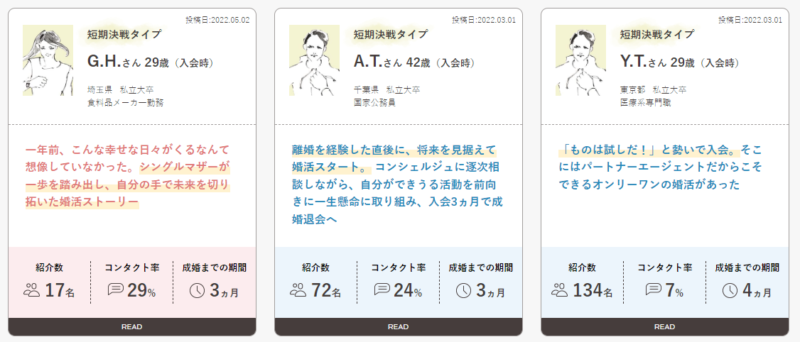成婚者の体験談